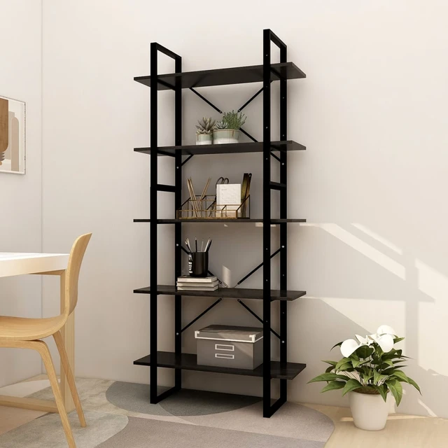 Libreria nera in legno di pino 80 x30x cm, scaffali, mobili per  biblioteche, scaffali per libri - AliExpress