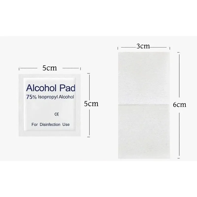 100pcs Portable Alcohol Prep Pads Disinfectant Swabs Wipes Cleaner 70% thumbnail 3