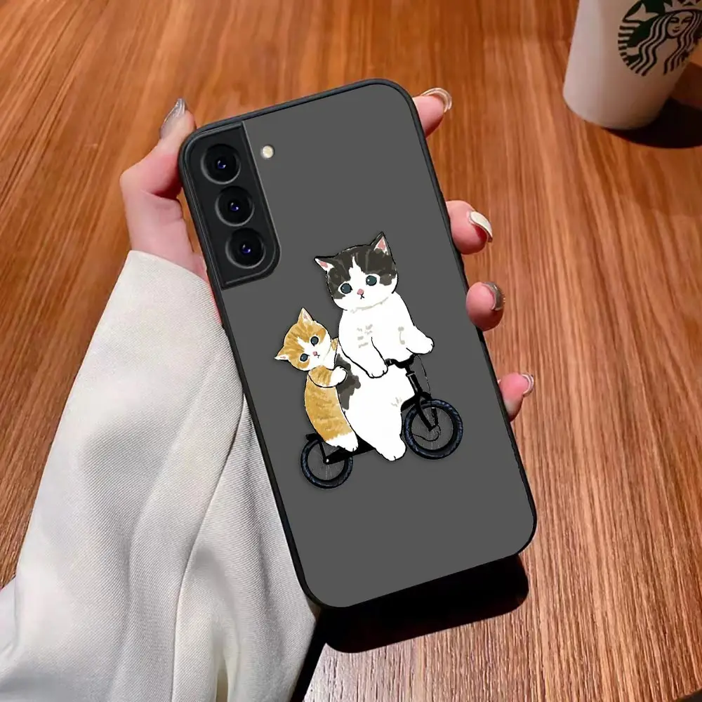 thumbnail image 1 of Matte Case for Samsung Galaxy S23 S22 S21 S20 S10 4G S9 Plus ULTRA 5G LITE Case Funda Coque Shell Cute Cat Cartoon Illustration, 1 of 5