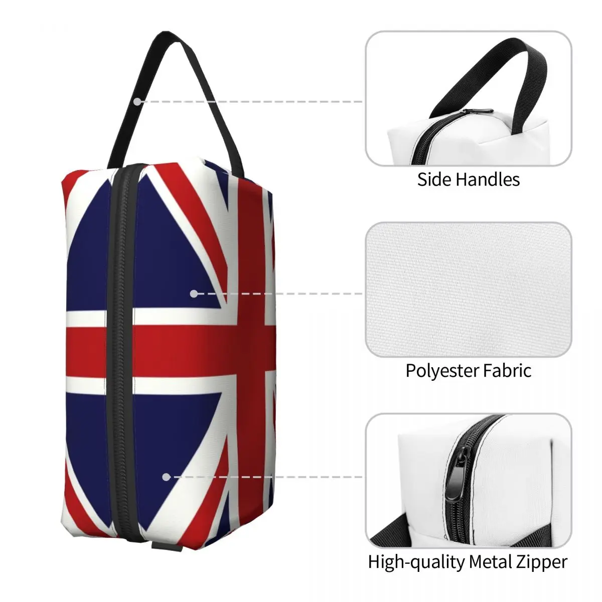 Custom Union Jack Flag Of The UK Toiletry Bag for Women Makeup Cosmetic Organizer Lady Beauty Storage Dopp Kit Case 3