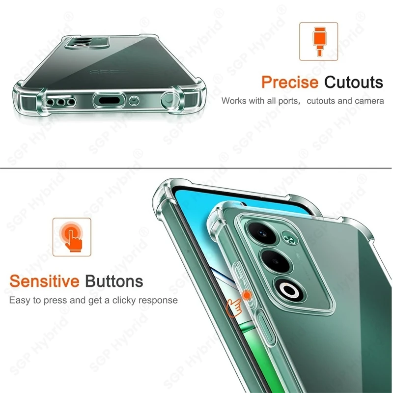Clear Crystal Soft Silicone Shockproof Phone Case - Transparent Protective Back Cover