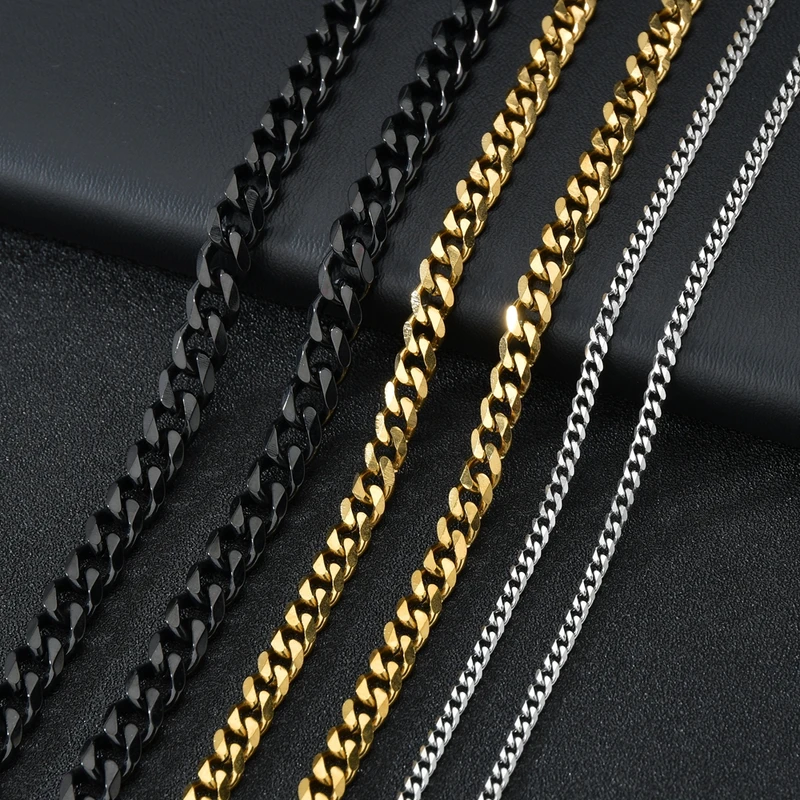 3 5 Stainless Steel Cuban Link Chain Classic Punk