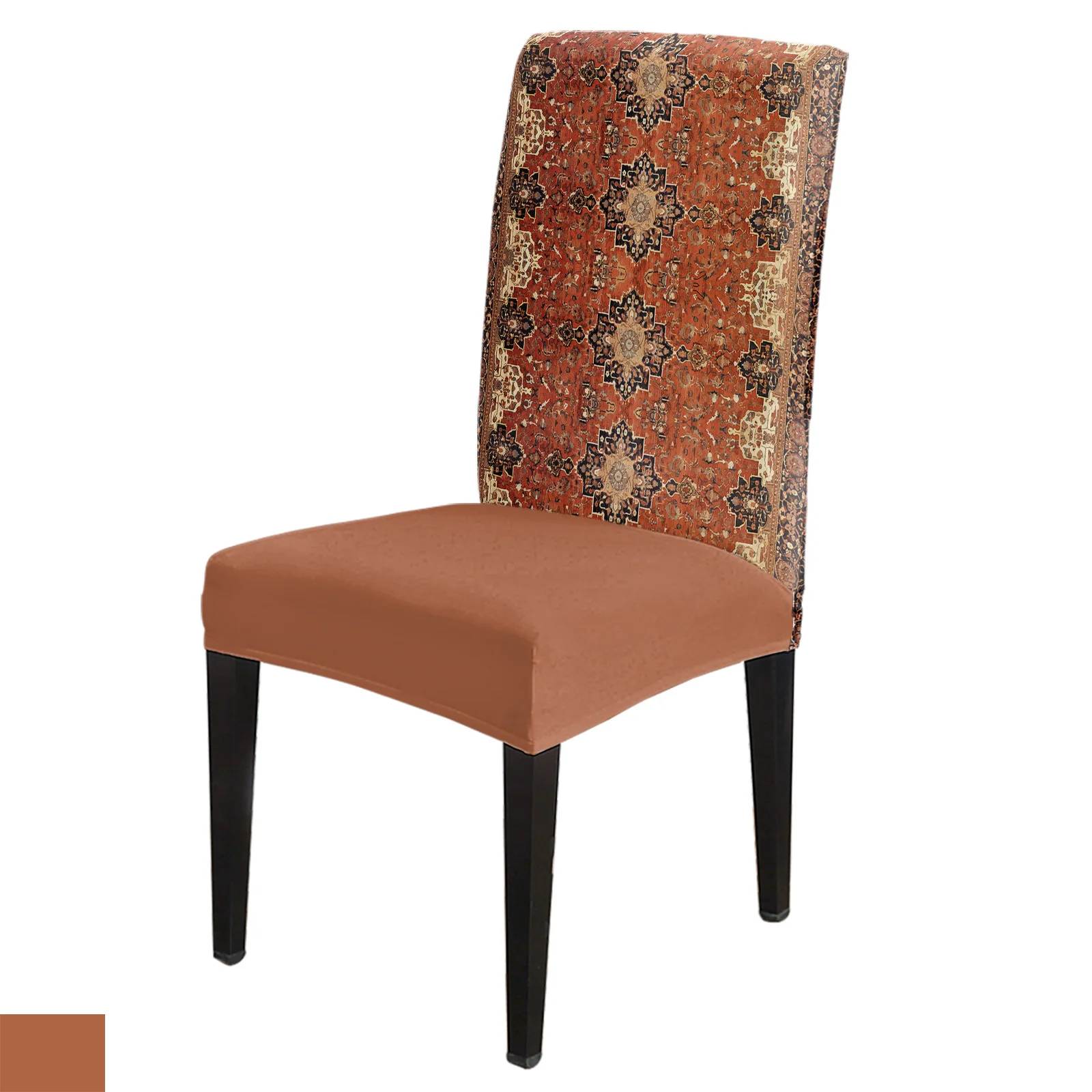 

Retro Medieval Turkish Pattern Chair Cover Set Kitchen Stretch Spandex Seat Slipcover Home Decor Dining Room Seat Cover