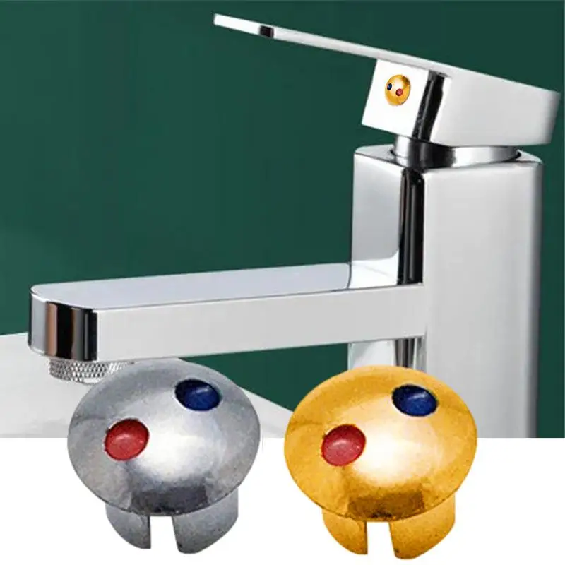 20pcs Hot Cold Faucet Indicator Faucet Handle Accessories Handle Hot Cold Water Sign Red Blue Label Decoration Cover