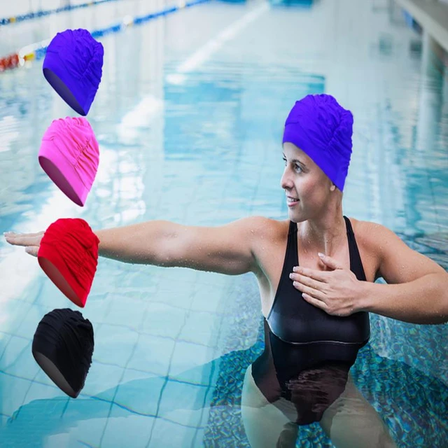 Unisex Swimming Cap Adult Elastic Ear Protection Swimming Cap