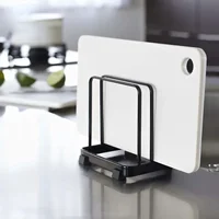 NEW Layered Cutting Board Rack Kitchen Simple Solid Color Vertical Finishing Storage Drain Tray Dish Drying Shelf Sink Organizer 1