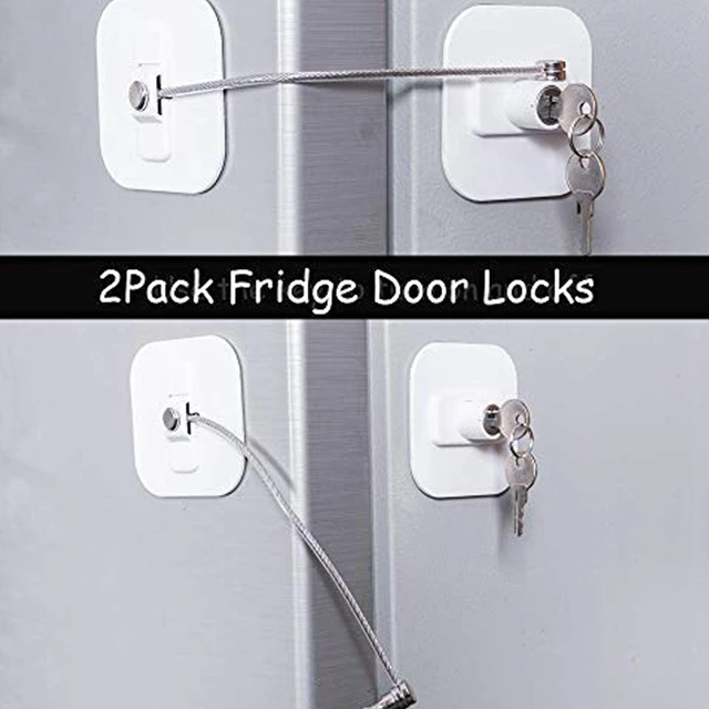 Refrigerator Lock, Mini Fridge Lock With Key For Adults, Lock For A Fridge,  Cabinet Door(White