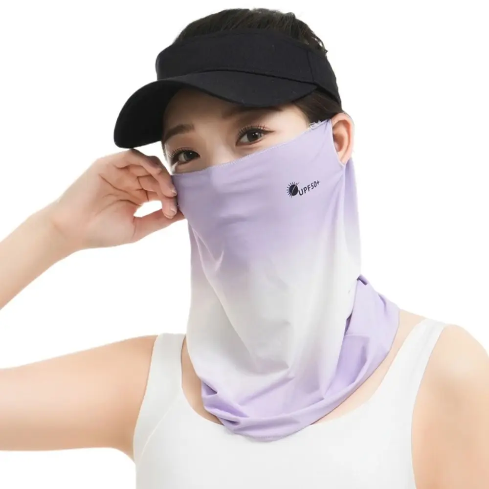 Letter Summer Ice Silk Face Mask Fishing Face Shield Breathable Sunscreen Face Veil Sun Protection Anti-UV Neckline Face Cover