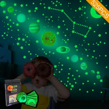 525PCS Glow-in-the-Dark Planet Stickers 1