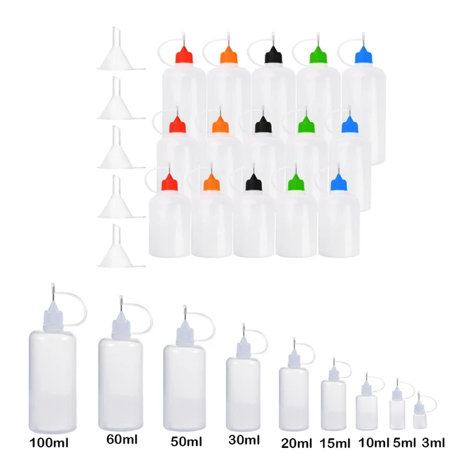 Tip Applicator Bottle,30ML Precision Tip Needle Bottle Translucent Glue  Bottle,Additional 5 Mini Funnel,for DIY Quilling Craft - AliExpress