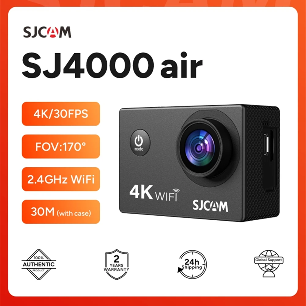 Экшн-камера SJCAM SJ4000 Air, водонепроницаемая, 4K, 30 м, 2,4 ГГц, Wi-Fi