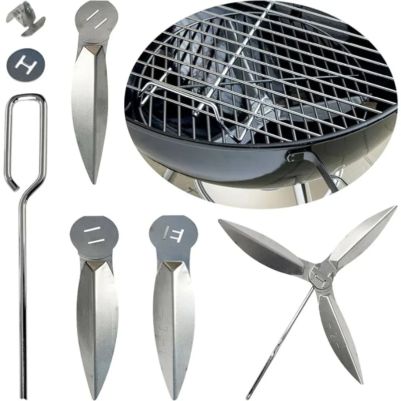 One-Touch Cleaning System Kit for Weber 22" Kettle Grills Stainless Steel Ash Catcher Damper #7444 Replacement Accessories