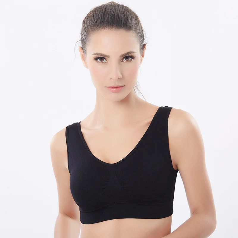 Womens Bra Sports Bra Push Up Wireless Plus Size Bras Double Layer Seamless Yoga Adjustment Fitness Lingerie