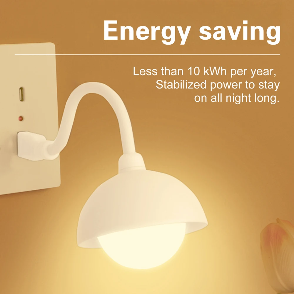 DC 5V USB Plug and Play Smart Night Light Portable Dimmable LED Bedside Lamp for Bedrooms Living Rooms and Outdoor Use