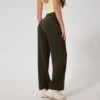 Straight Fitness Micro Flared Pants Back Waist with Pockets Flared Pants Gym Workout Running High Waisted Quick Dry Yoga Clothes 2