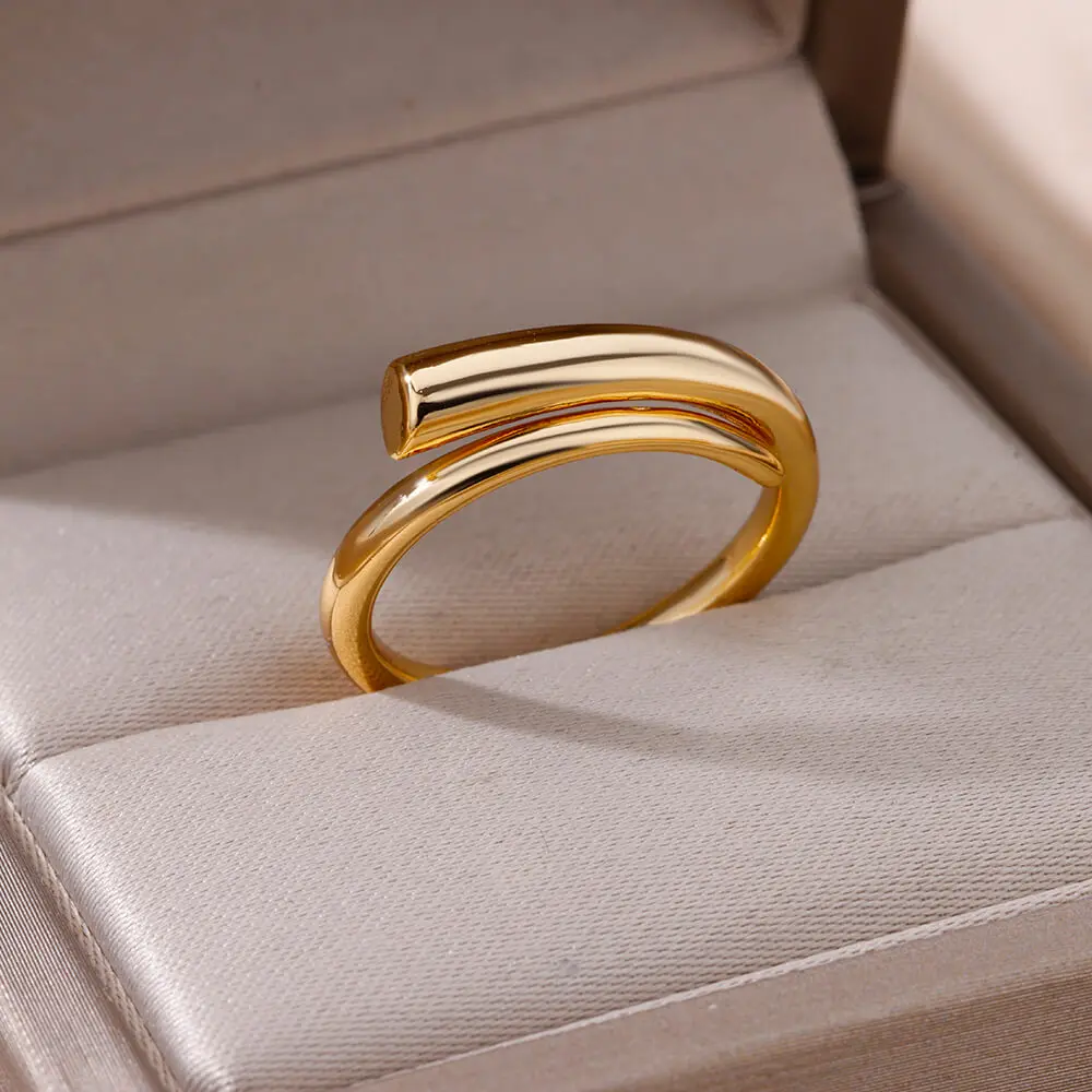 Glossy Stainless Steel Rings for Women
