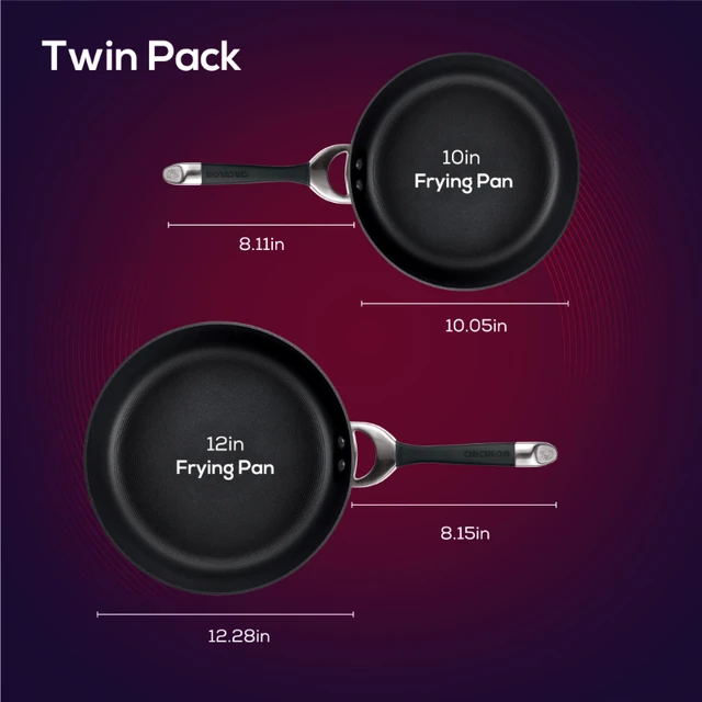 Circulon Symmetry Hard-Anodized Nonstick Frying Pan Twin Pack, 10