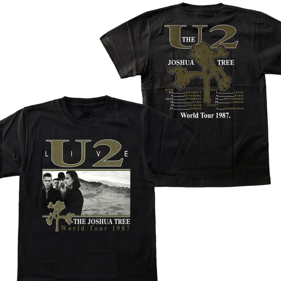 

Винтажная Футболка UU2 Rockk Bandd Livee Thhe Joshuaa Tree WorlddTour 1987