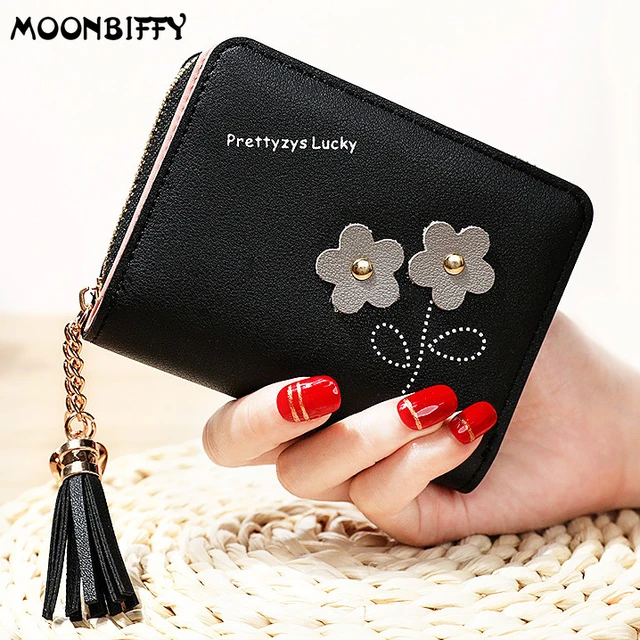 Women Wallet Leather Short Coin Purse Cards Holder Money Bags Mini Wallet  Flower Wallets Girls Carteras Para Mujer Billeteras - AliExpress