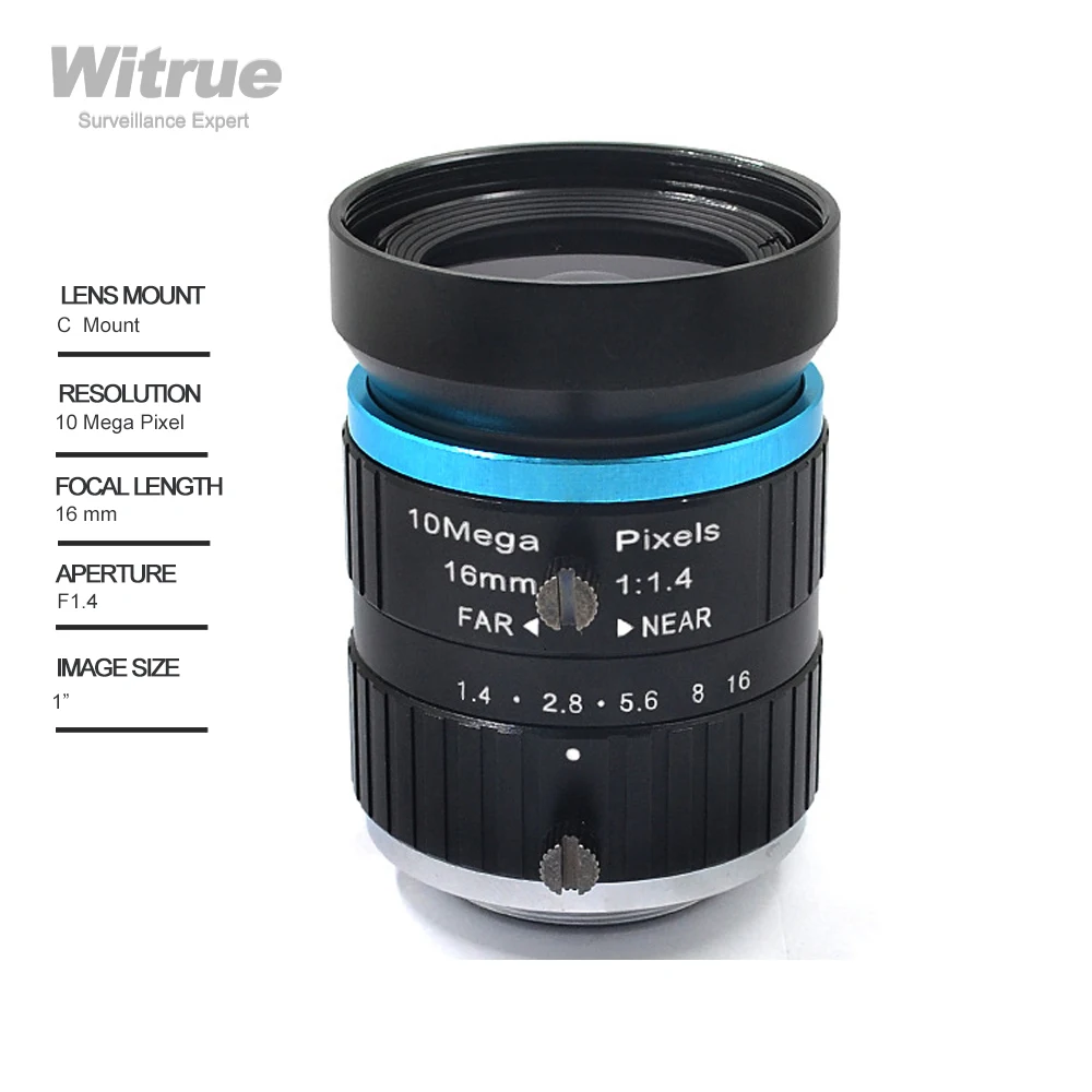 

Witrue 4K HD 10MP 16mm C Mount Professional с низким уровнем искажения