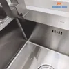 Kitchen sink, stainless steel kitchen sink with laundry board, faucet, easy to clean double bowl, 600mm/23.6in, Sink 2