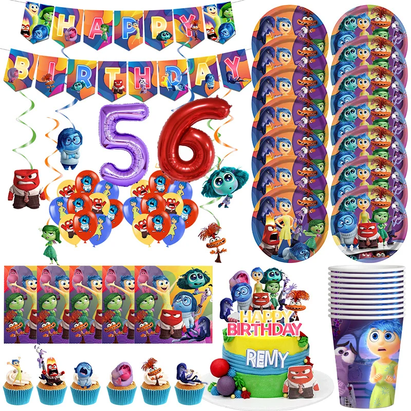 신상 디즈니 생일 장식 용품, 파티 종이 냅킨 접시 컵 풍선, 만화 베이비 샤워 