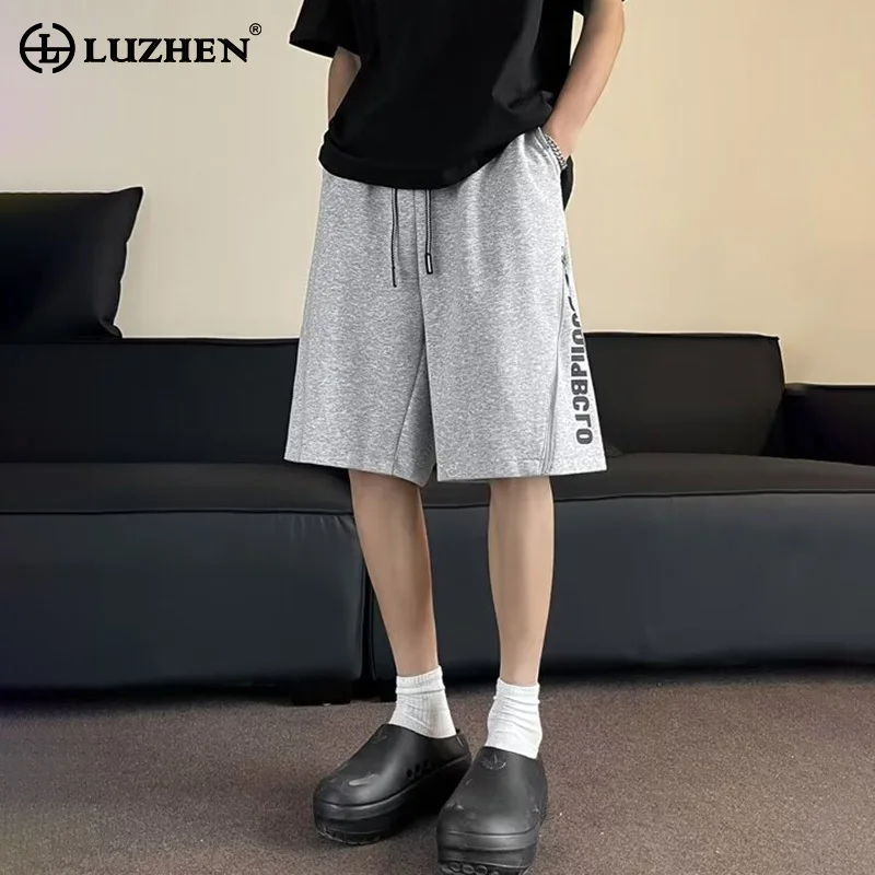 

Индивидуальные стильные пятиконечные брюки LUZHEN с надписью на молнии, новые летние оригинальные мужские модные уличные шорты LZ3132