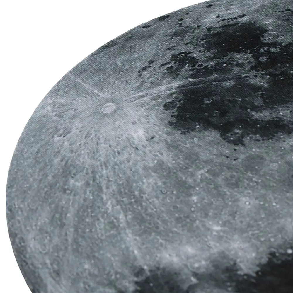 Round Mouse Pad Cute Grey Moon Desk Pad Earth Small Desktop Accessories Office