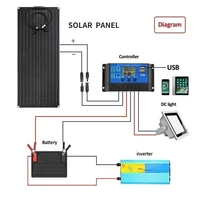 Panneau solaire Flexible 300W 600W, Kit de batterie de Charge solaire 12V 24V avec contrôleur 30A/60A pour Camping RV maison batterie d'énergie solaire 5