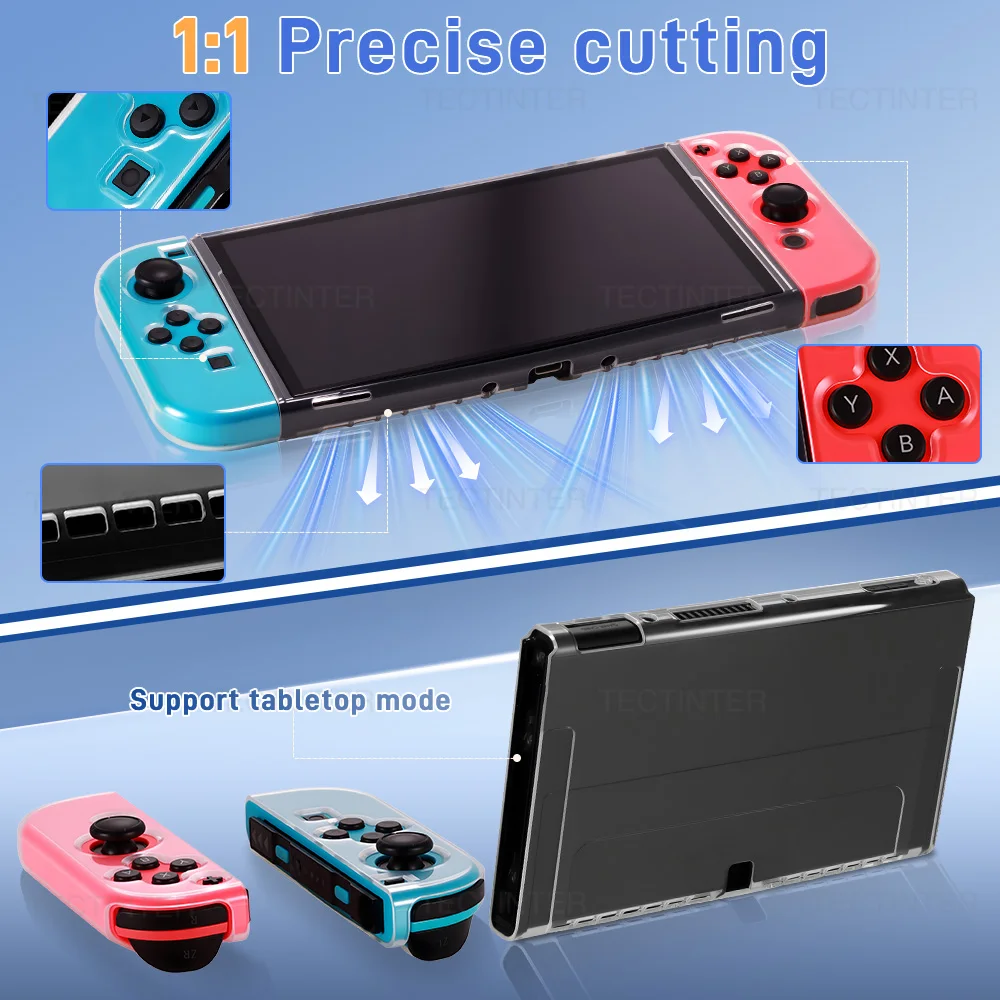 Clear Soft TPU Protective Case for Gaming Console - Transparent Protector Shell with Split Skin Design