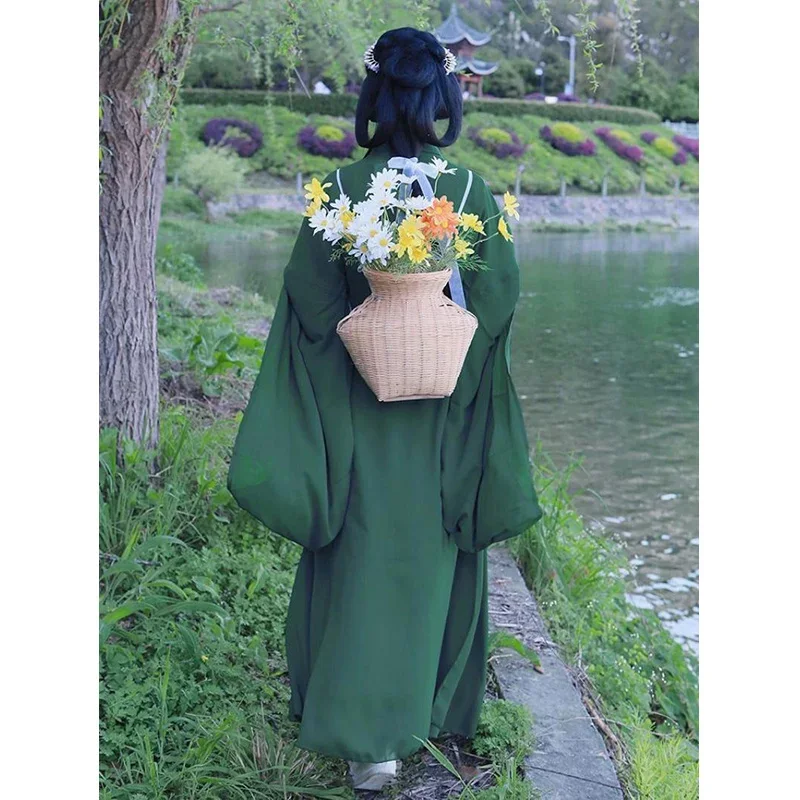 

Зеленое традиционное китайское платье для восточных и азиатских танцев, костюм принцессы ханьфу для выступлений, красивый костюм для сцены