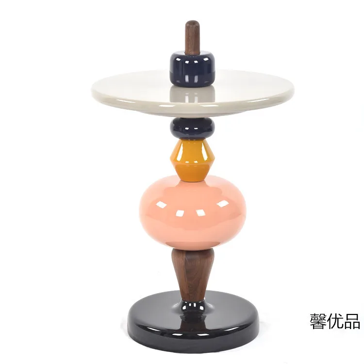 북유럽 가구 조롱박 커피 테이블 심플 디자이너 크리에이티브 침대 옆 라운드 테이블, 크리에이티브 솔리드 우드 거실 소파 사이드 테이블