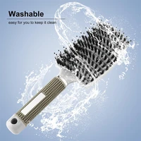 Brosse à cheveux pour Salon de coiffure, Massage du cuir chevelu, poils en Nylon pour femmes, brosse à cheveux démêlante humide et bouclée pour outils de coiffure 3