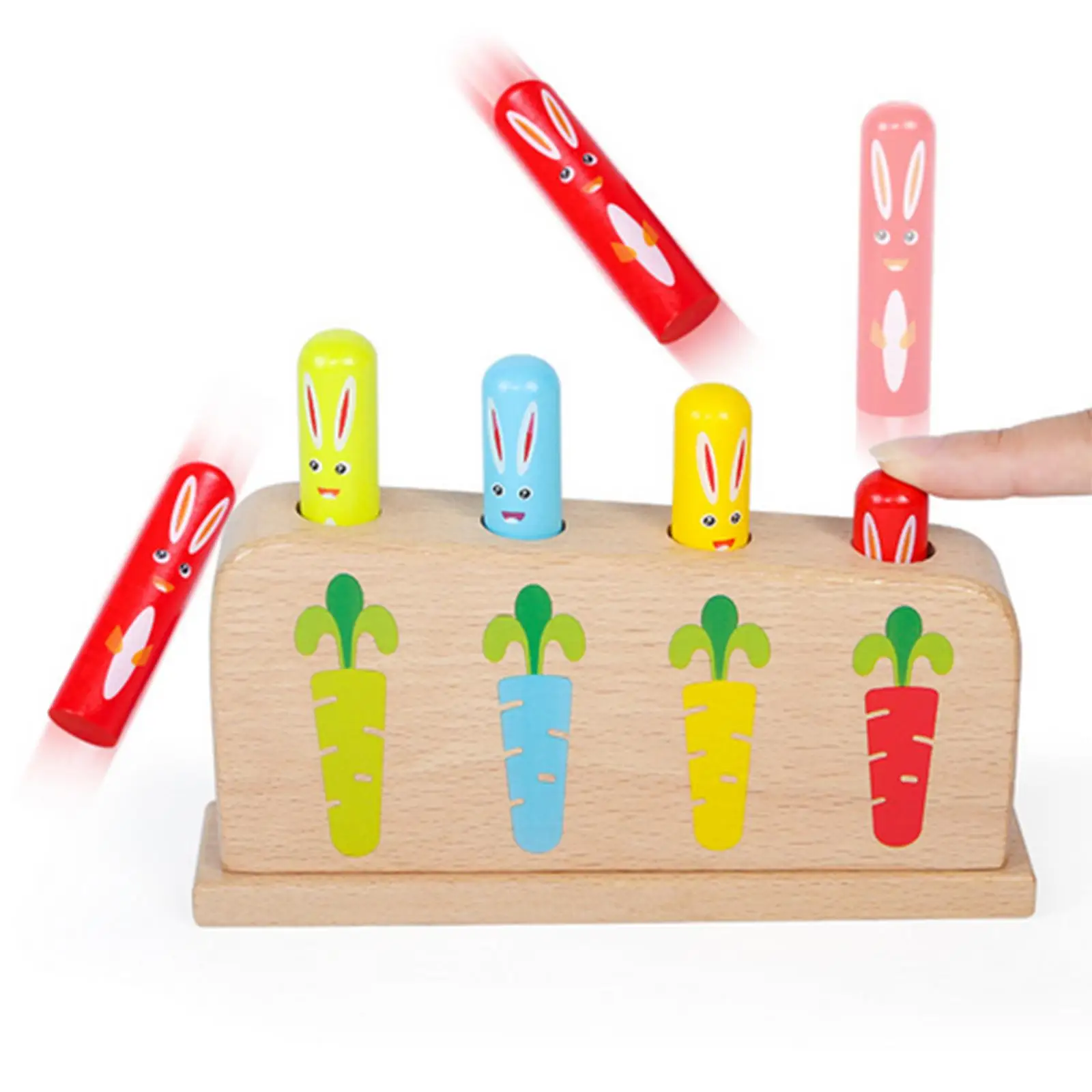 Traditional Baby Wooden Up Party Favor Colorful Spring Toy