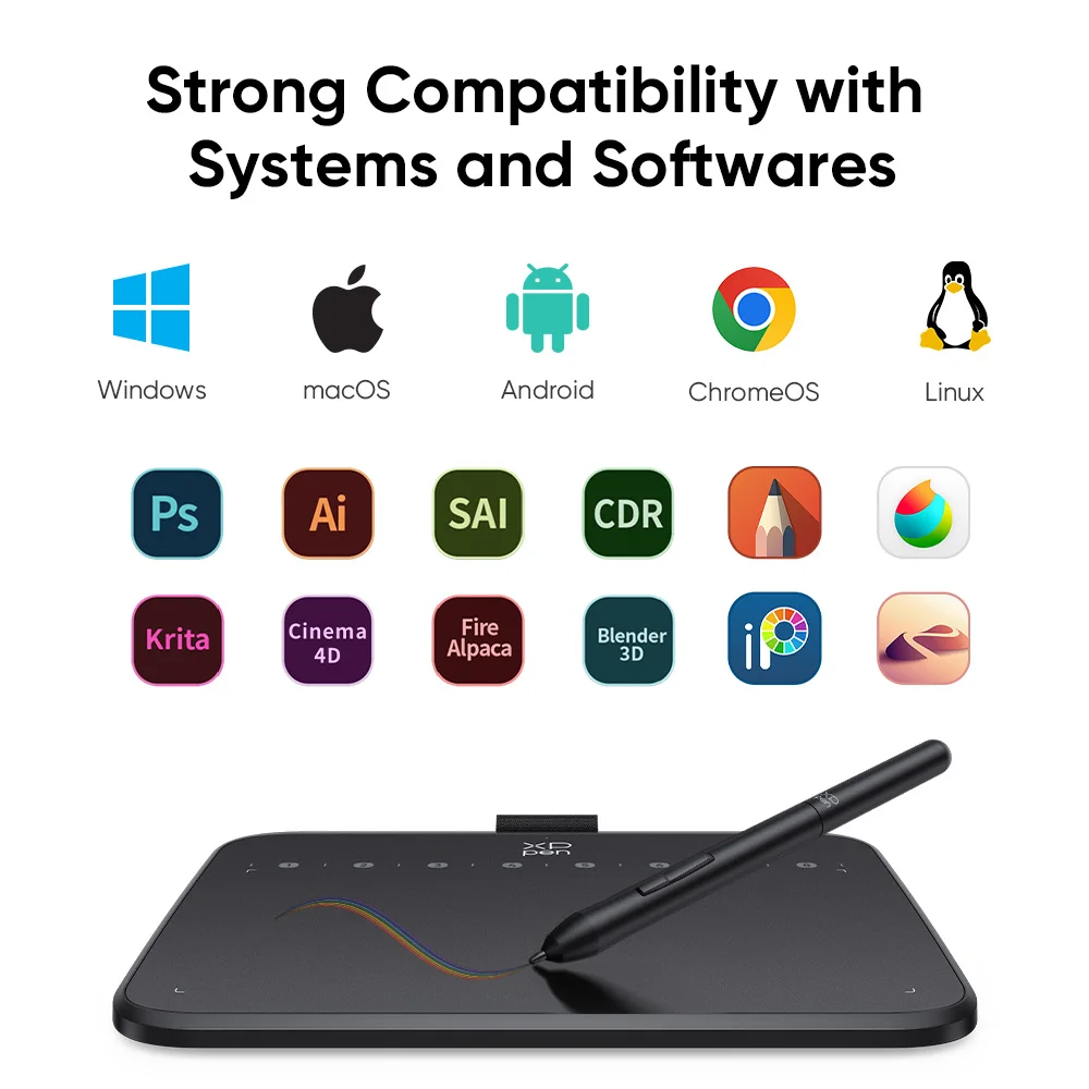 XPPen Deco 640 Graphics Pen Tablet 16384 Pressure Level 60° Tilt Support 8 shortcut keys for PC Android Game osu - Image 5