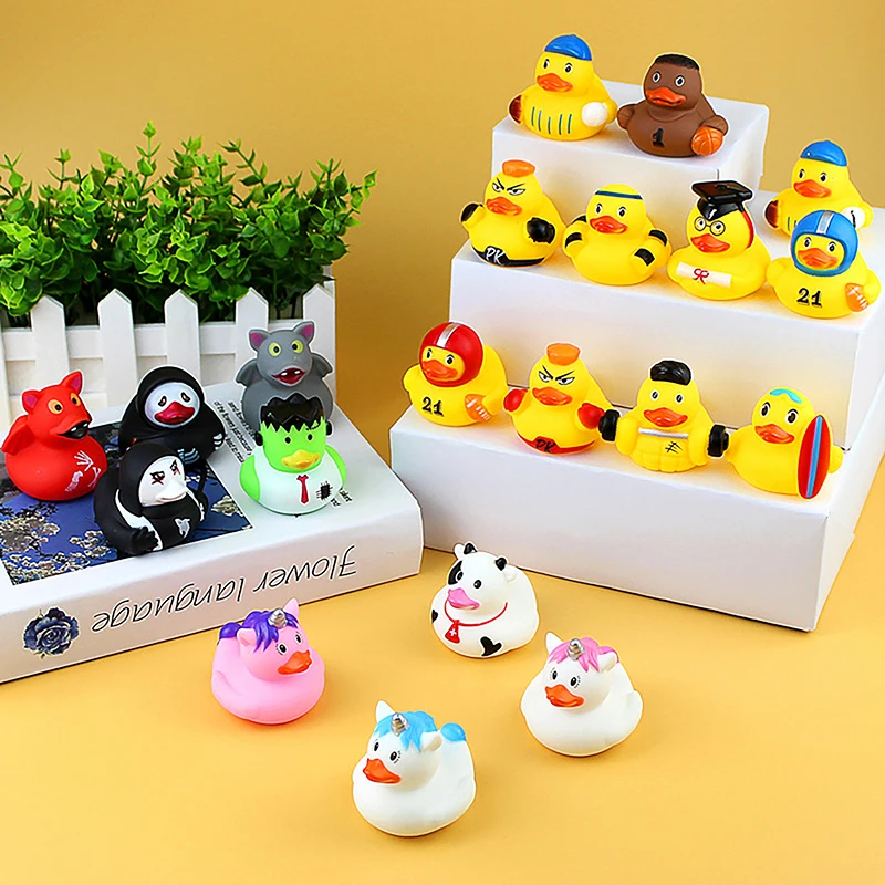Baby Shower Toy Shower Bathroom Children Playing In Water Kawaii Yellow Duck So Cute Set Beach Toys Children Toys 4