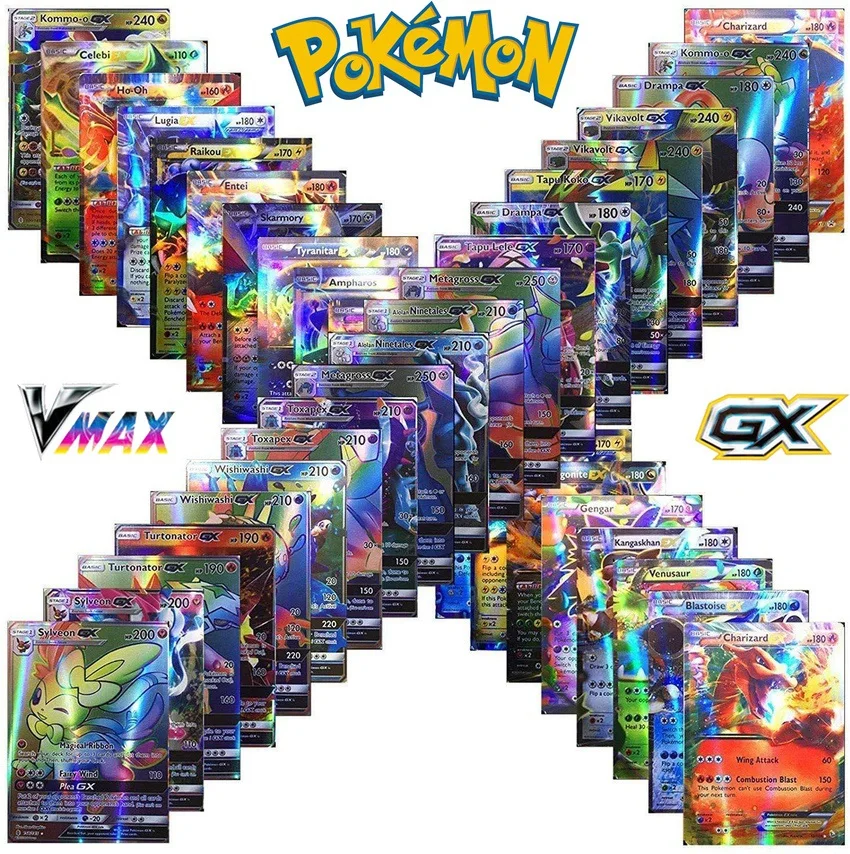 

54-300Pcs Pokemon Cards 300 V MAX 300 GX Best Selling Children Battle English Version Game Tag Team Shining Vmax Collection Card