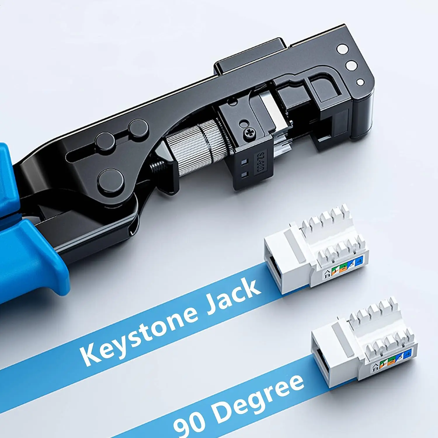 Zoerax-keystone Jack Punch Down Ferramenta 90 Graus Modular Específico Fit Cat5 5e Cat6 6a Adaptador Terminação Rápida Crimper - Imagem 6