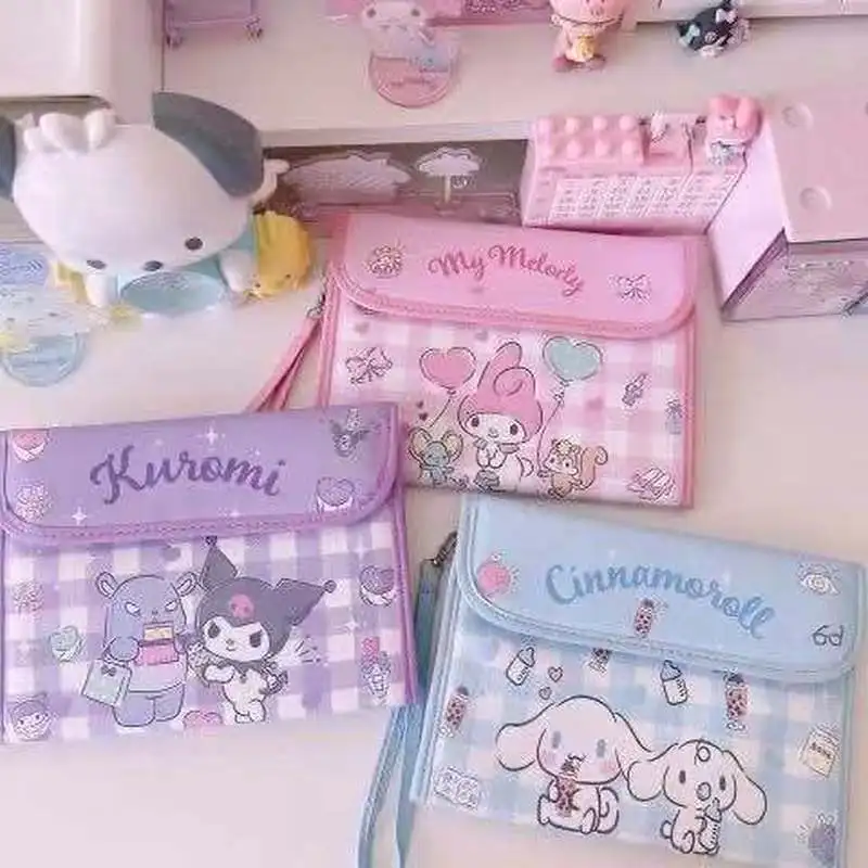 Anime Wallet Purse Sanrio Cartoon Hello Kitty Kuromi My Melody Multifunctional Id Storage Bag Fold Versatile Girl Gifts