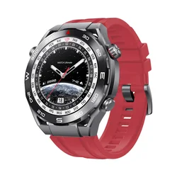 Premium Silicone Replacement Band for Smartwatches - 22mm Rubber Strap (Red)