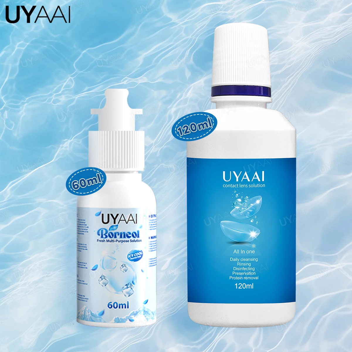 UYAAI – liquide pour lentilles de Contact 60ML/120ML, Solution d'allaitement, Protection glacée et fraîche, soulage en douceur le nettoyage, hydratant, soins de santé des yeux