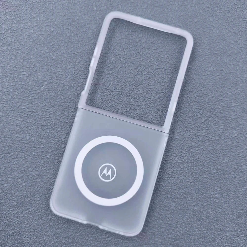Matte Transparent Magnetic Flip Phone Case with Wireless Charging and Shockproof Hard Shell