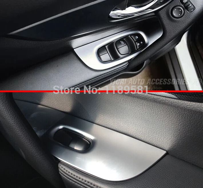 

For Nissan X-Trail Rogue 2014 2015 2016 2017 ABS Pearl Chrome Interior Door buttons panel Cover Trim Car Accessories Stickers