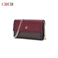 CHCH Women's Shoulder Bag New Magnetic Flip Chain Bag Brown Small Square Bag Wallet - Image 3