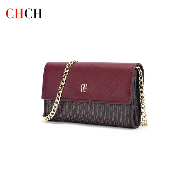 CHCH Women's Shoulder Bag New Magnetic Flip Chain Bag Brown Small Square Bag Wallet 3