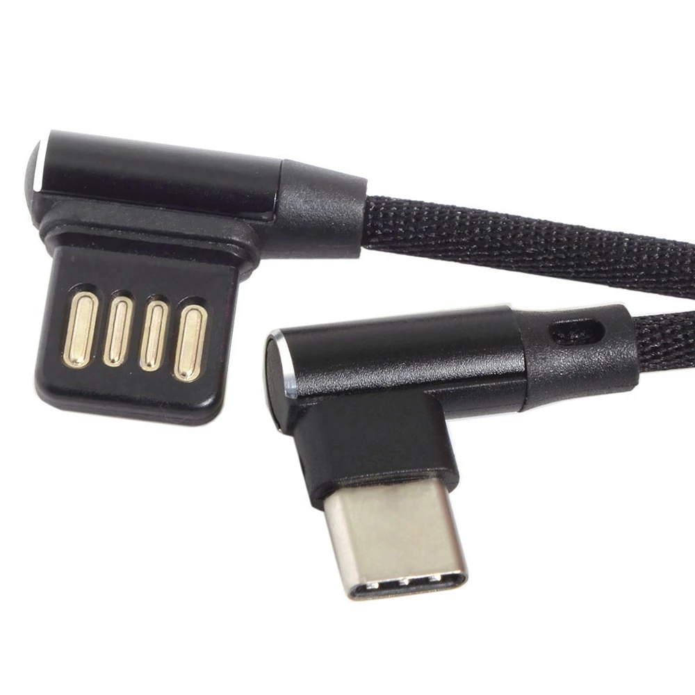 Usb-C 3.1 Type-C To Left Right Angled 90 Degree Usb 2.0 Data Cable with Sleeve For Tablet & Phone 15Cm usb charging cable