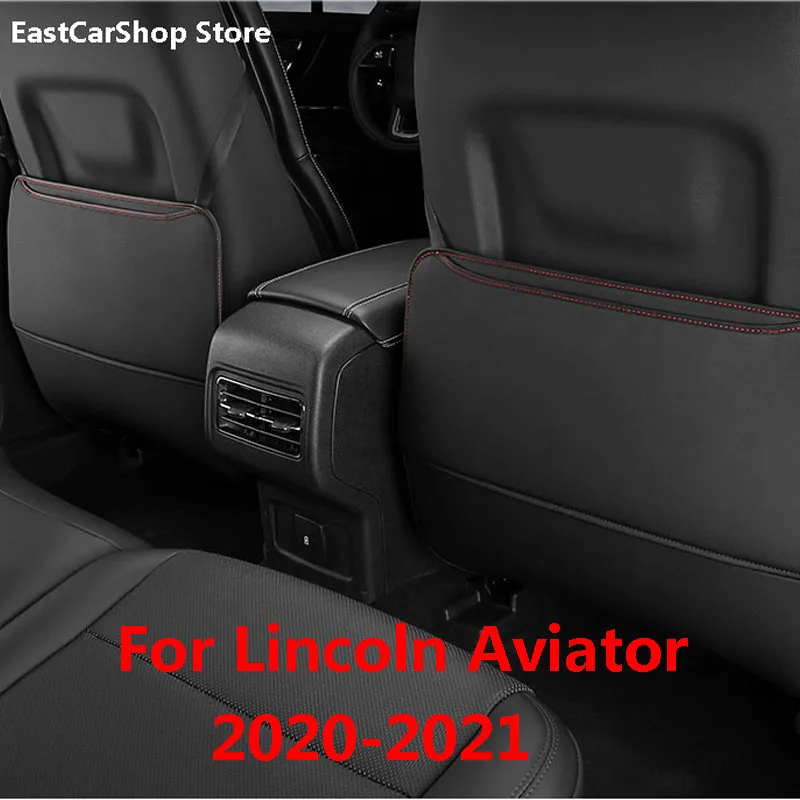 

Car Rear Seat Anti-kick Pad Rear Air Outlet Dirt-resistant Leather Pad for Lincoln Aviator 2020 2021 2022 Car Accessories