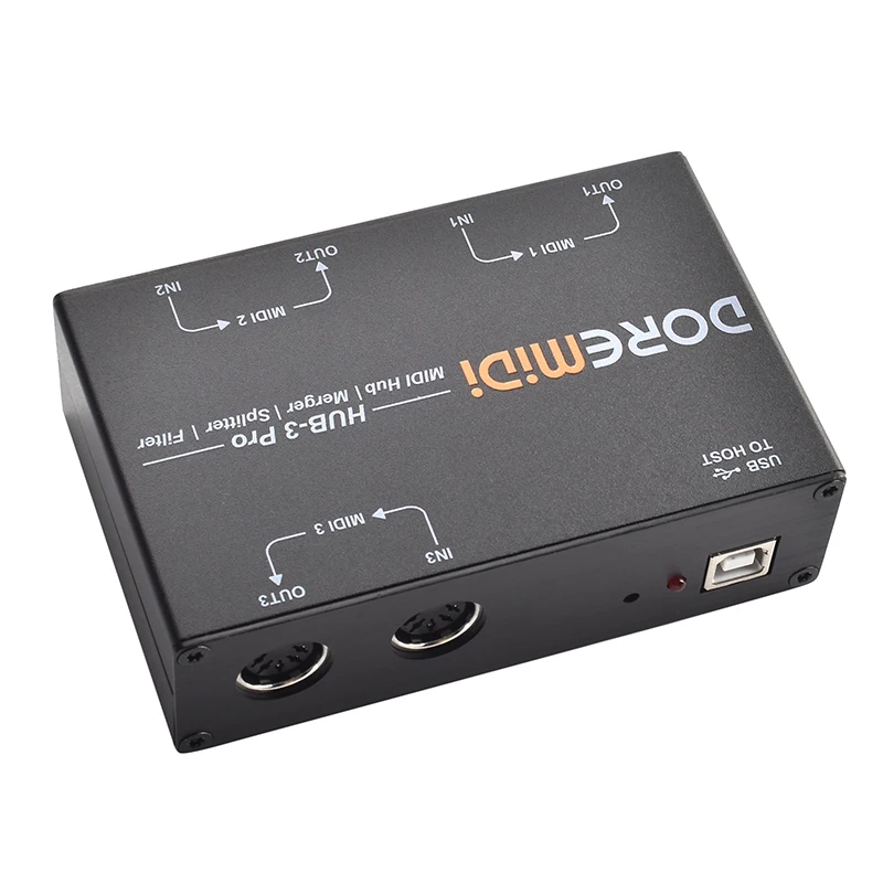 DOREMiDi MIDI HUB-3 Pro Supports Connecting MIDI DIN Devices To Computers Port Routing and Message Filtering For audio interface