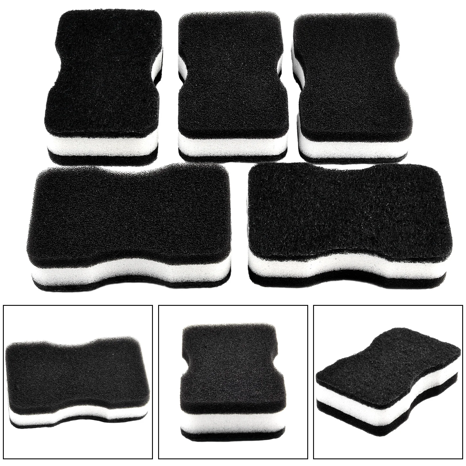 

5 PCS Black Dish Sponge Scouring Pad Kitchen Cleaning Sponge Wiping Loofah 11x6.5x3.5cm Black Household Cleaning Tools Parts