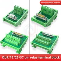 Carte adaptatrice de relais de port série avec bornier 9 broches DB9 DB15 DB25 DB37, type rail de guidage automatisé pour l'électronique 1